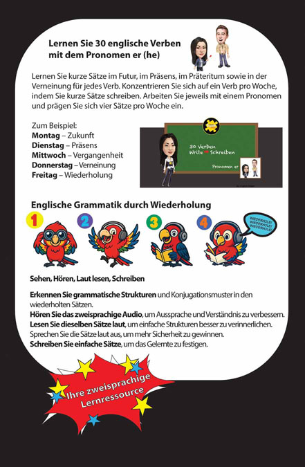 30 Verbs and pronouns He English German Bilingual Audiobook Cove